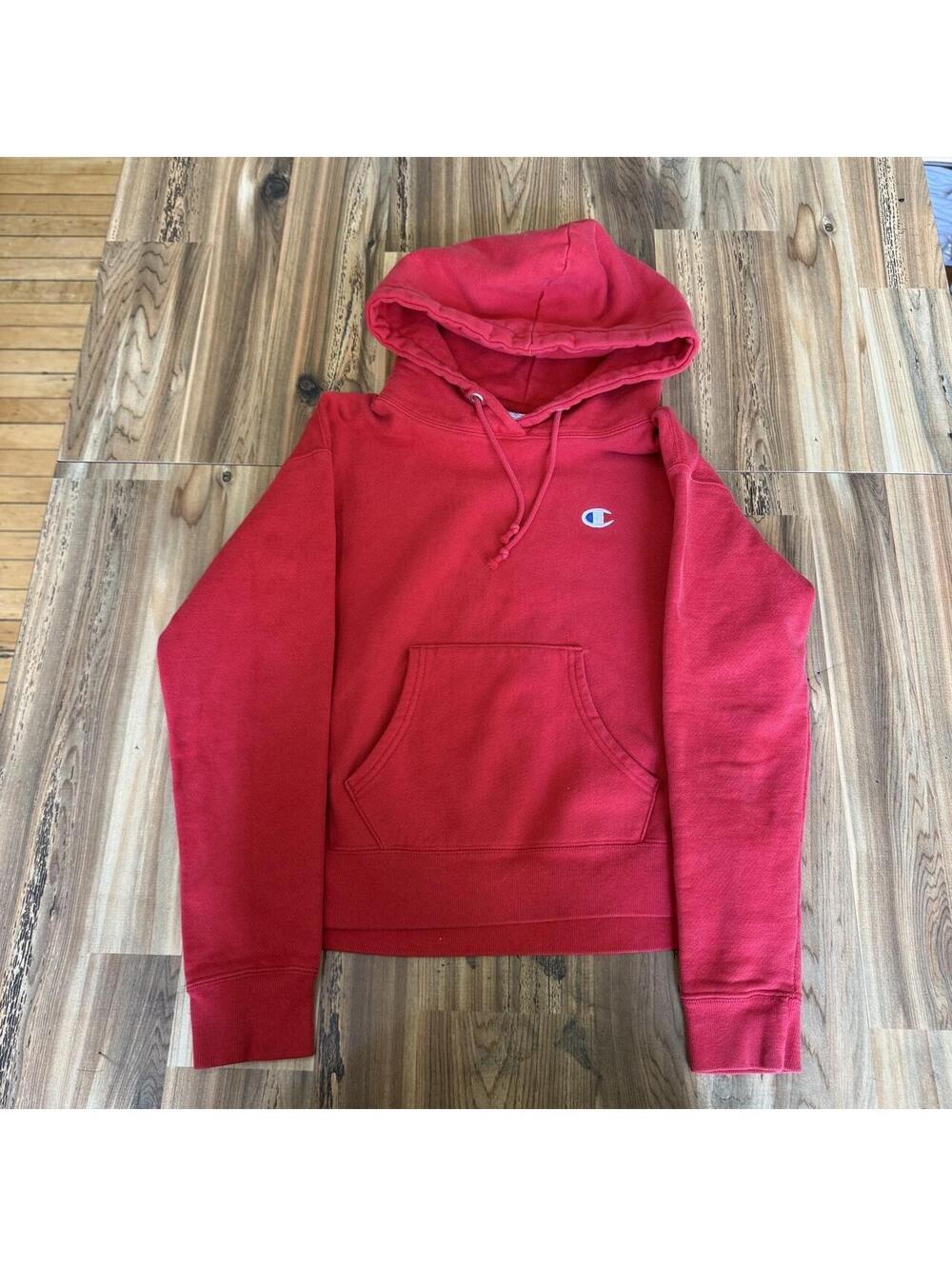 Red Champion reverse weave hoodie
